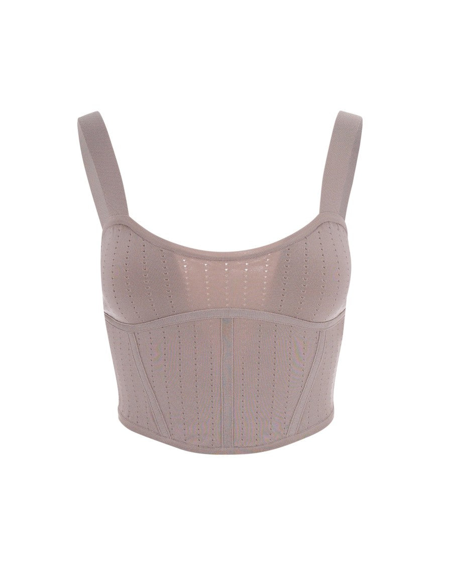 Patrizia Pepe Jacquard Knit Bustier Top