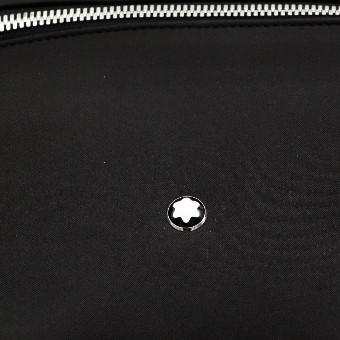 Montblanc Minimalist Black Tote Bag With Leather Handles And Zip Closure