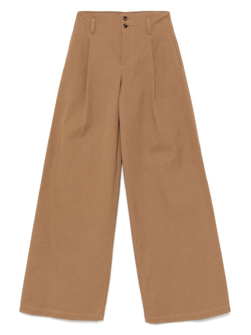 Chloé High-Rise Wide-Leg Pants In Cotton Canvas