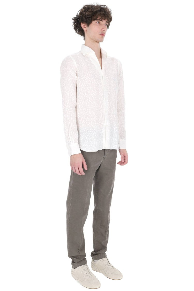 Barba Culto Jacquard Linen Casual Shirt