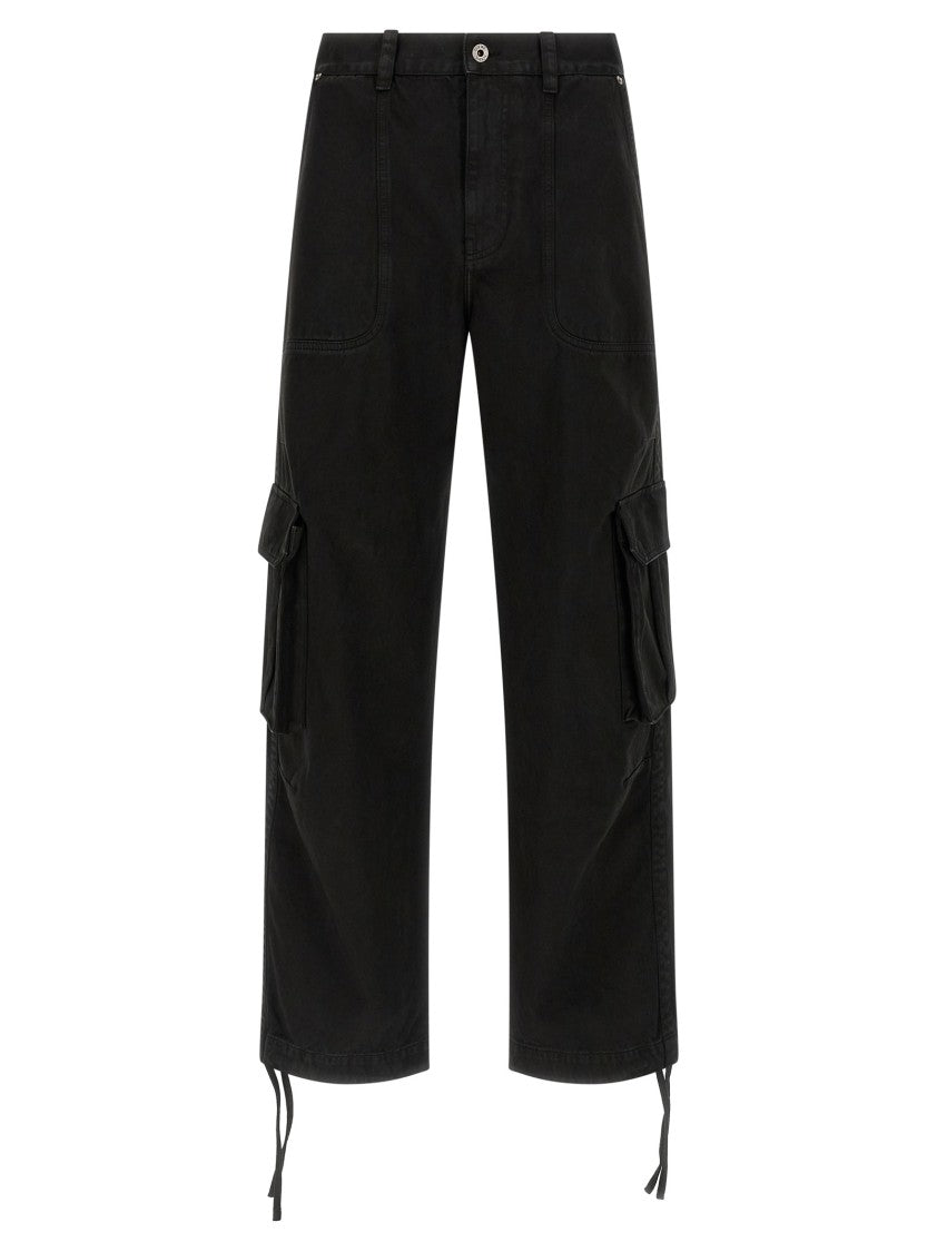 Loewe Wide-Leg Cargo Pants In Washed Cotton Satin