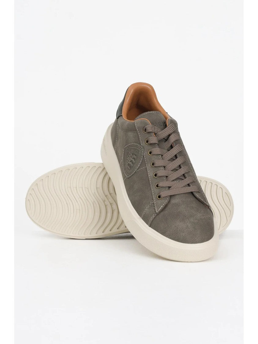 Blauer Military Green Suede Sneakers