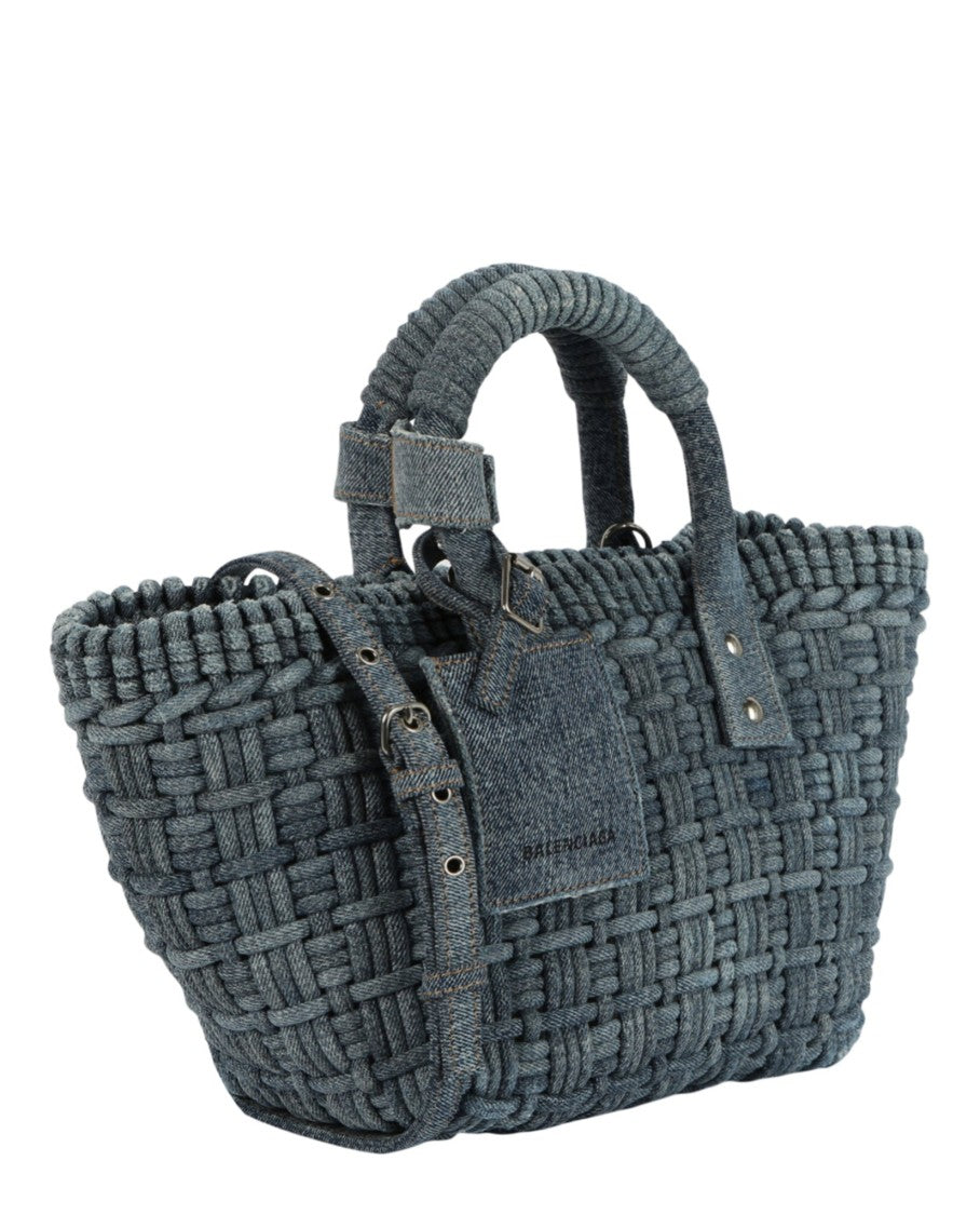 Balenciaga Bistro Xs Basket Top Handle Bag In Denim