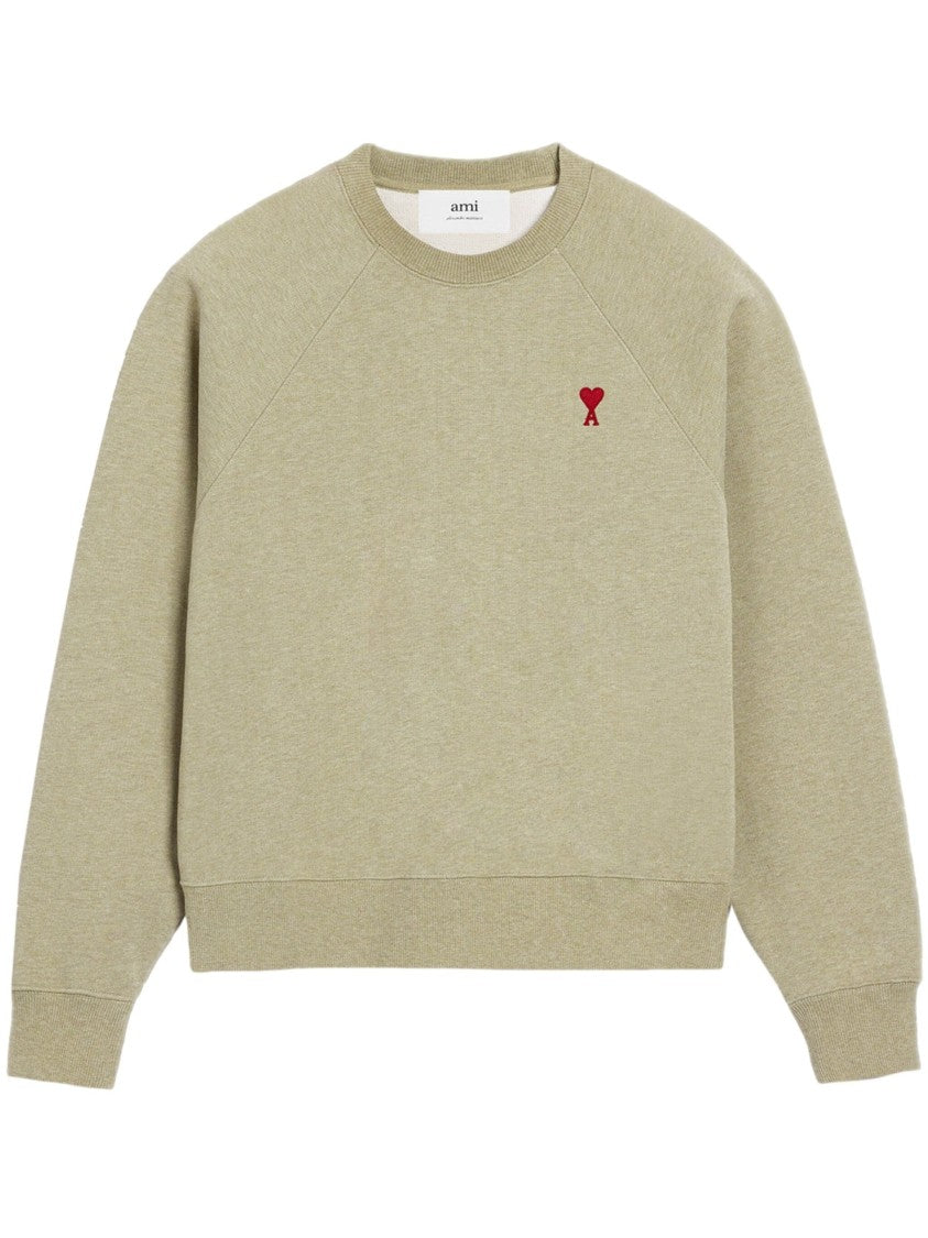 Ami Beige Crew Neck Sweatshirt