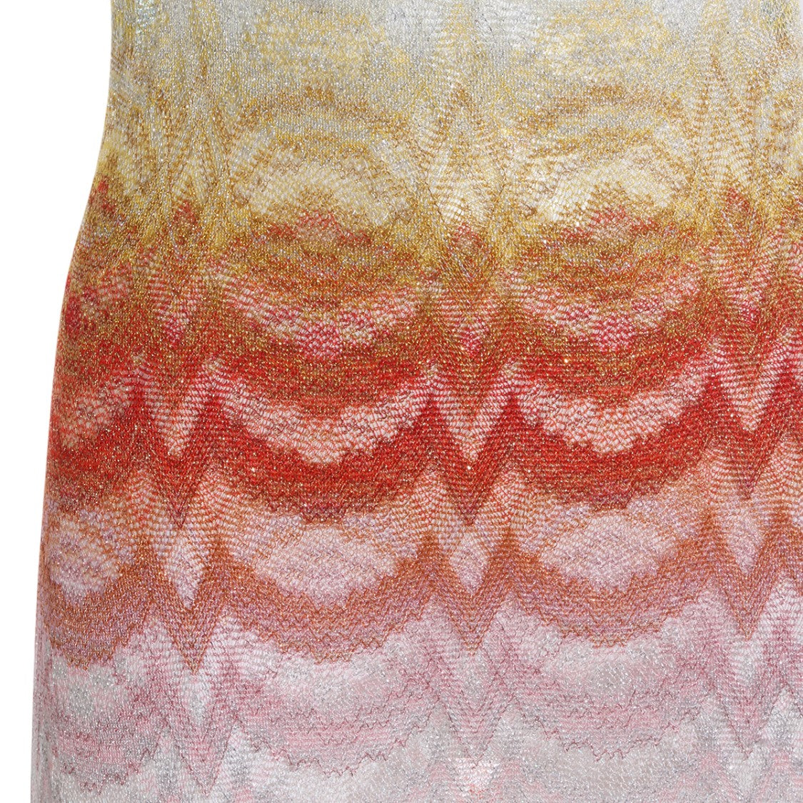 Missoni Red Midi Dress With Distinctive Zigzag Pattern