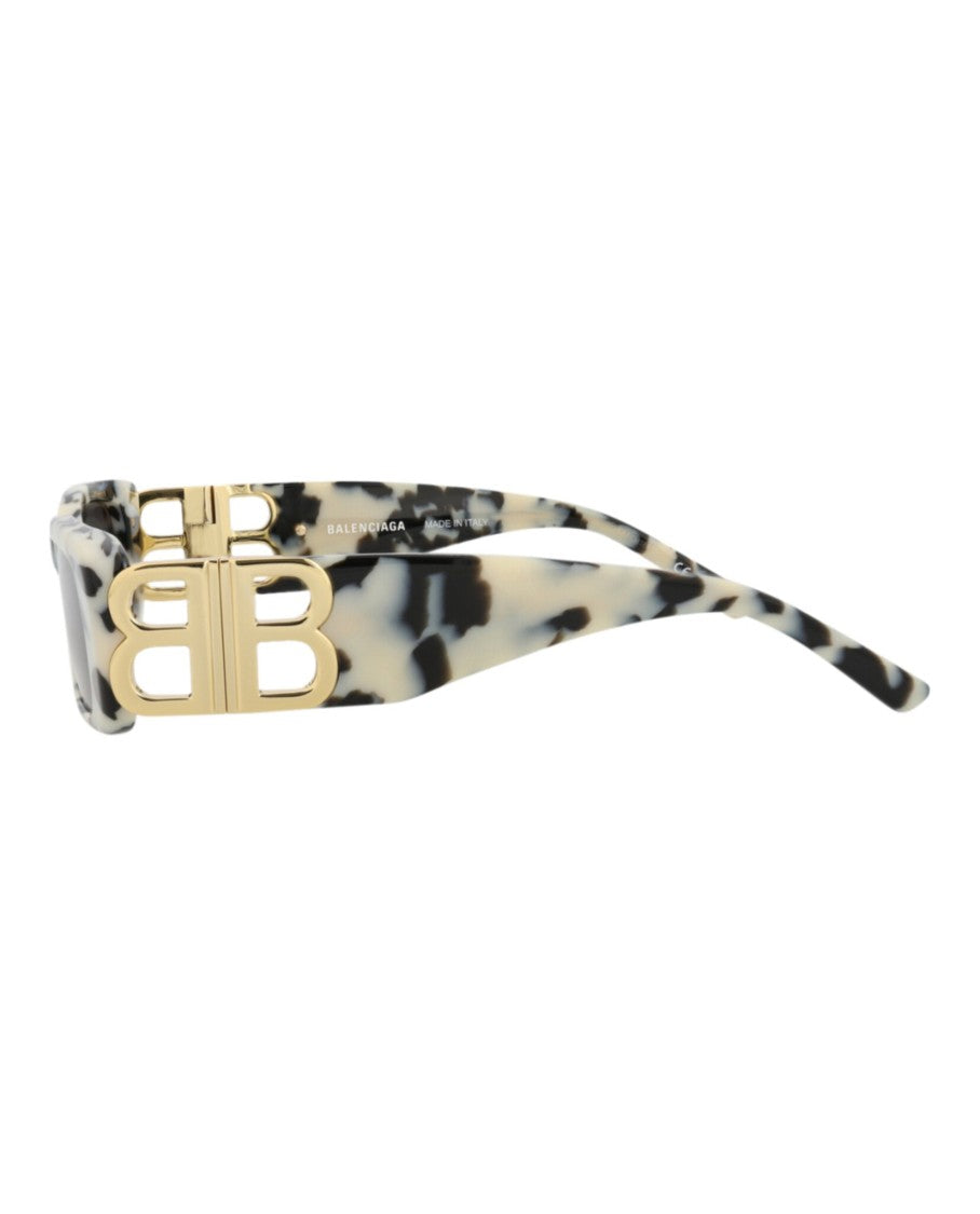 Balenciaga Square-Frame Sunglasses With Bold Gold-Tone Accent
