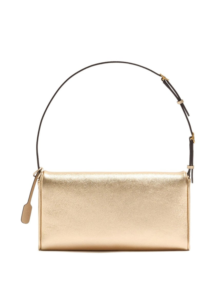 Valentino Rectangular Nappa Leather Shoulder Bag With Metal Logo