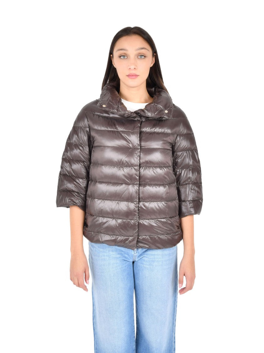 Herno Funnel Neck Down Jacket With Glossy Finish
