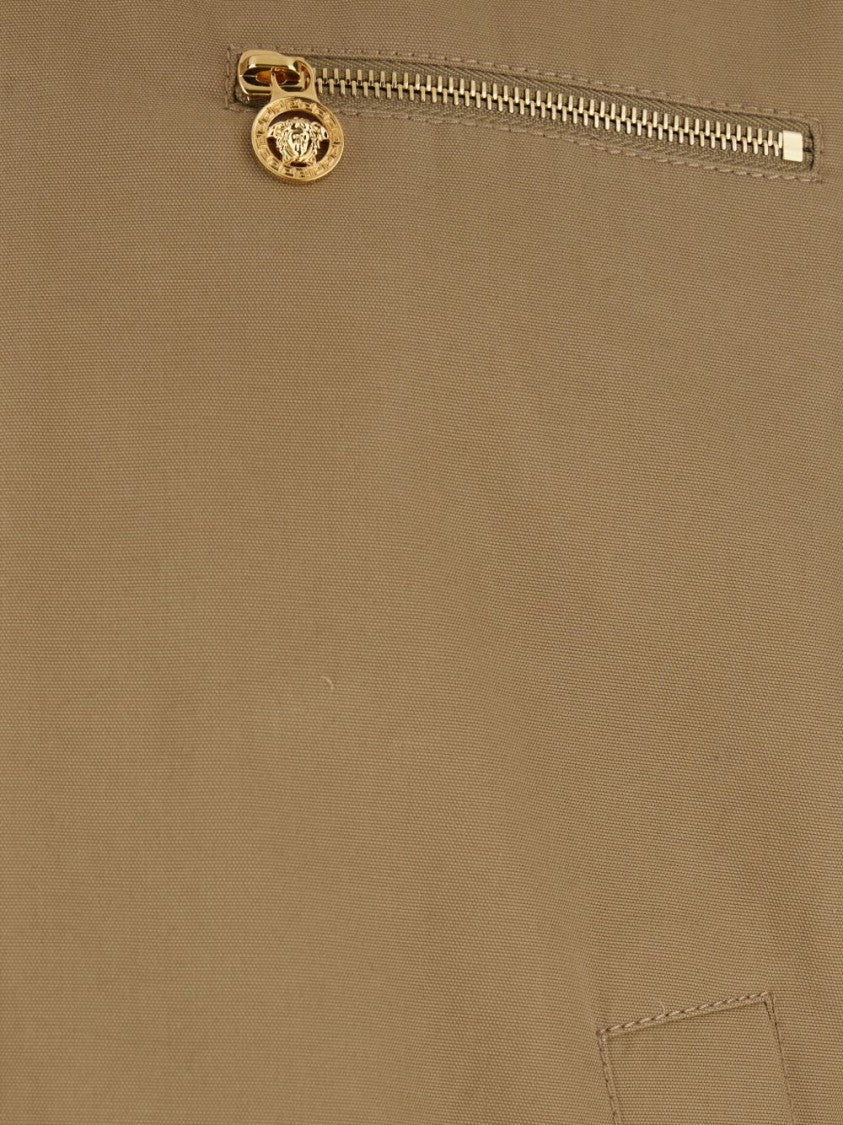 Versace Beige Silk And Nylon Zip Jacket