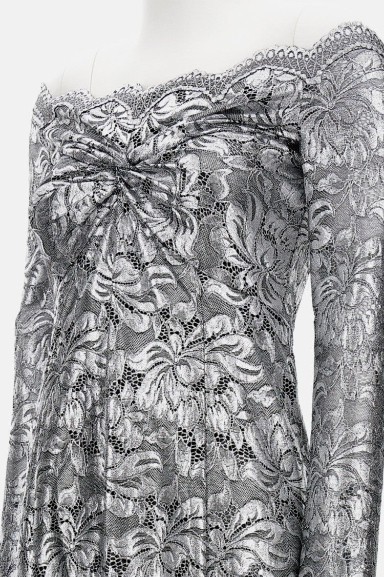 Rabanne Fitted Grey Lace Dress