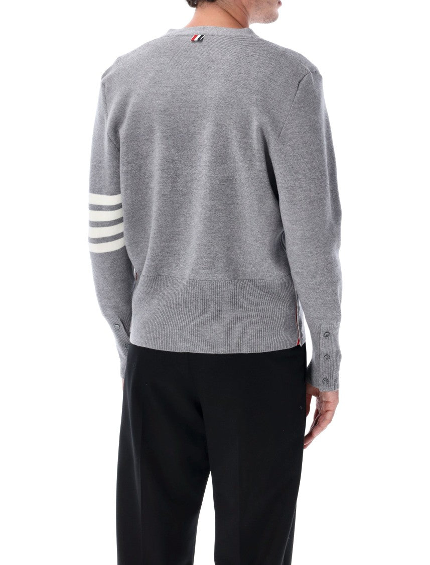 Thom Browne Milano Stitch 4-Bar V-Neck Cardigan