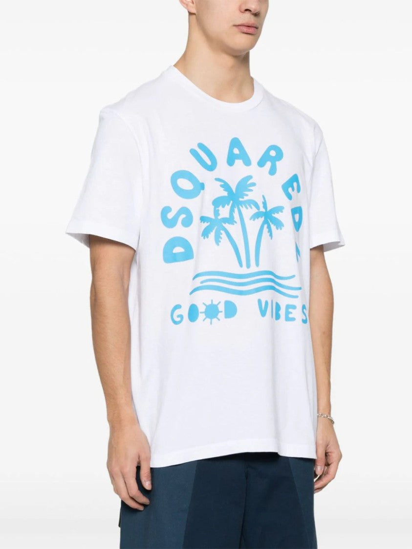 Dsquared2 Sky Blue Logo-Print T-Shirt