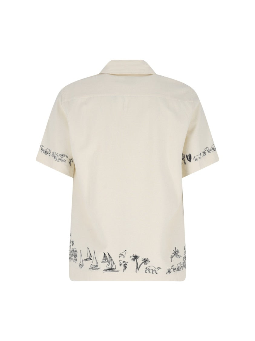 Paul Smith Beige Relaxed Fit Bowling Embroidered Shirt