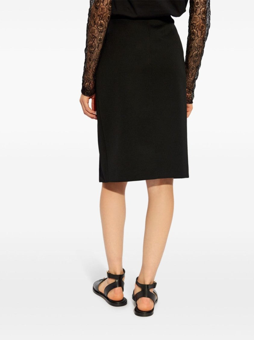 Givenchy Knee-Length Virgin Wool Wrap Skirt