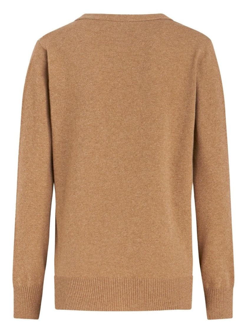 Etro V-Neck Beige Cardigan With Paisley Inner Lining