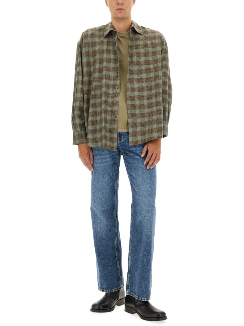 Our Legacy Loose-Fitting Plaid Shirt With Classic Collar