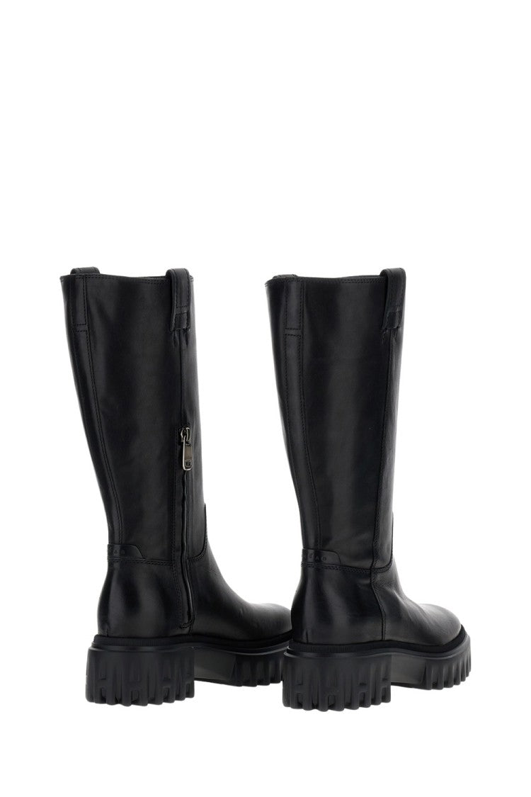 Hogan Mid-Calf Boots In Natural Leather