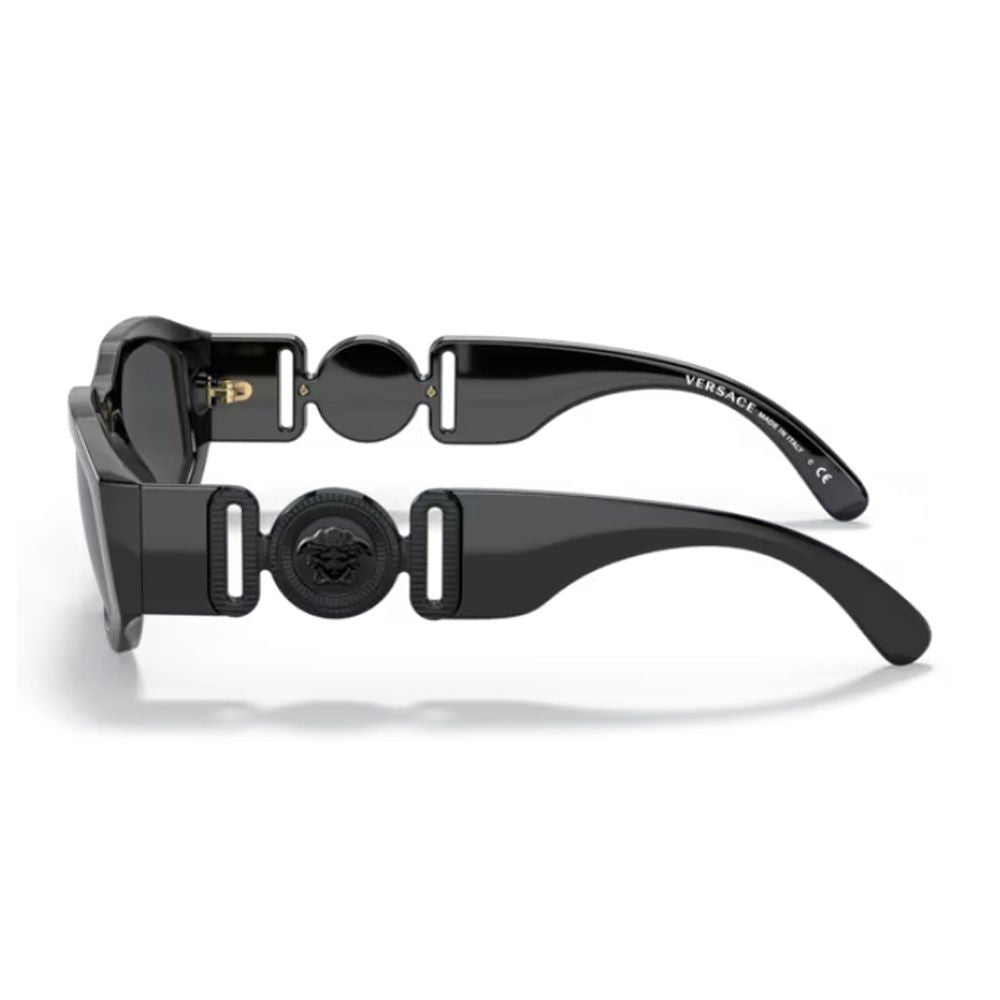 Versace 0Ve4361 Medusa Biggie Bold Black Acetate Rectangular Sunglasses