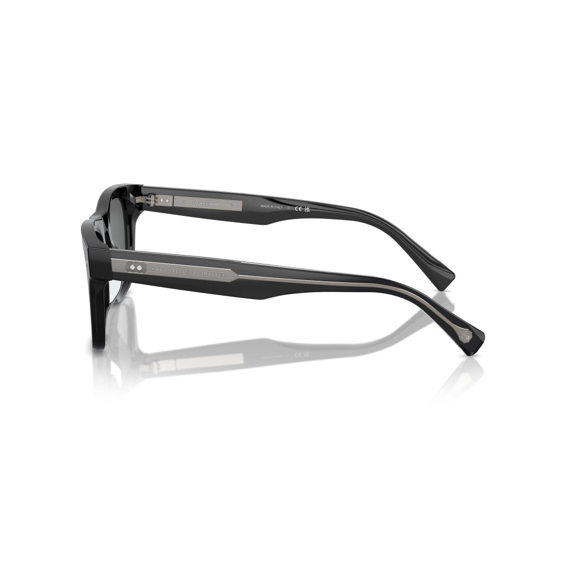 Brunello Cucinelli 0Bc4002s Rectangular Acetate Sunglasses With Glossy Black Finish