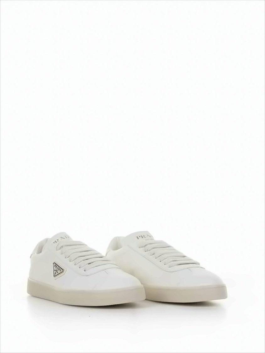 Prada Low-Top Leather Sneakers With Minimalist Design
