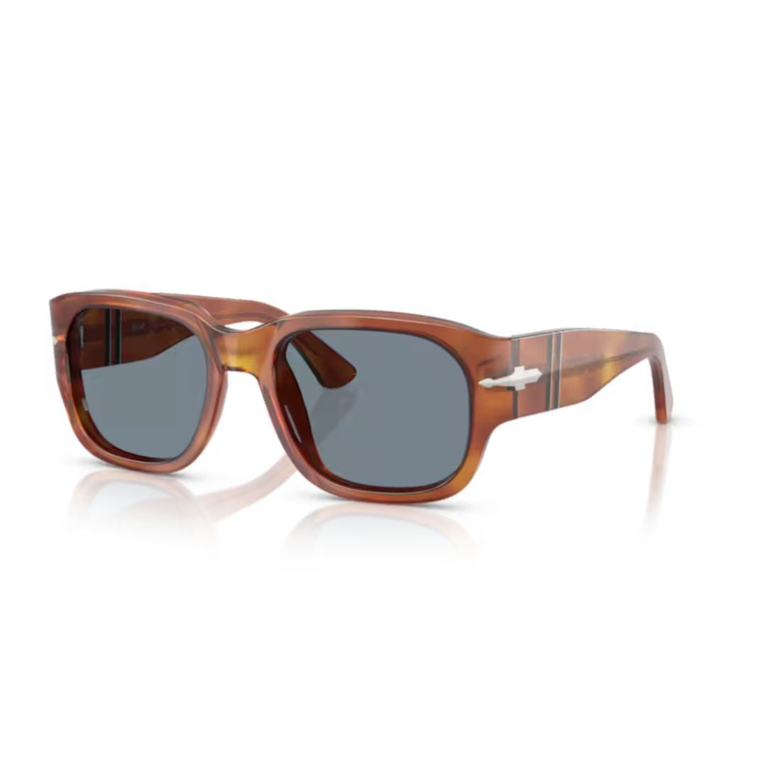 Persol 0Po3380s Rectangular Tortoiseshell Acetate Sunglasses With Silver Arrow Detail