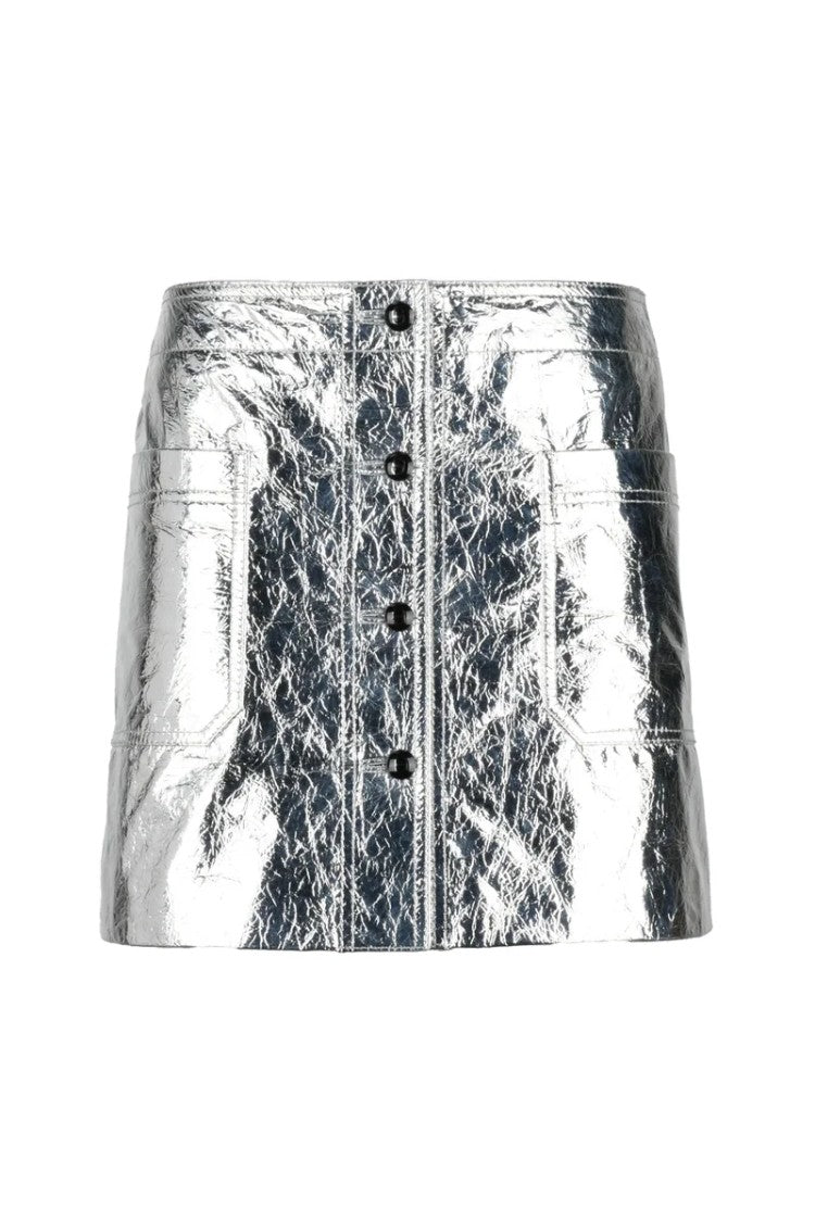 Dior Mini Skirt Leather - Silver