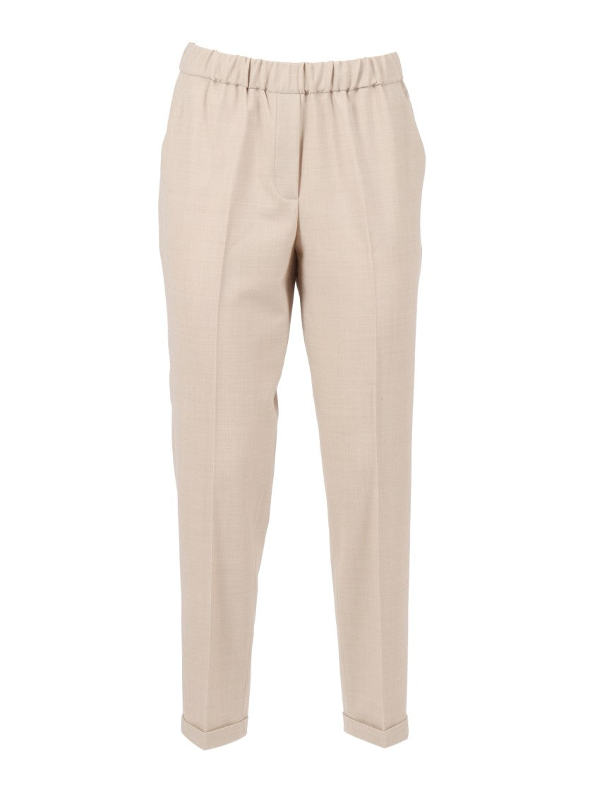 Antonelli Beige Relaxed Fit Trousers With Tailored Silhouette