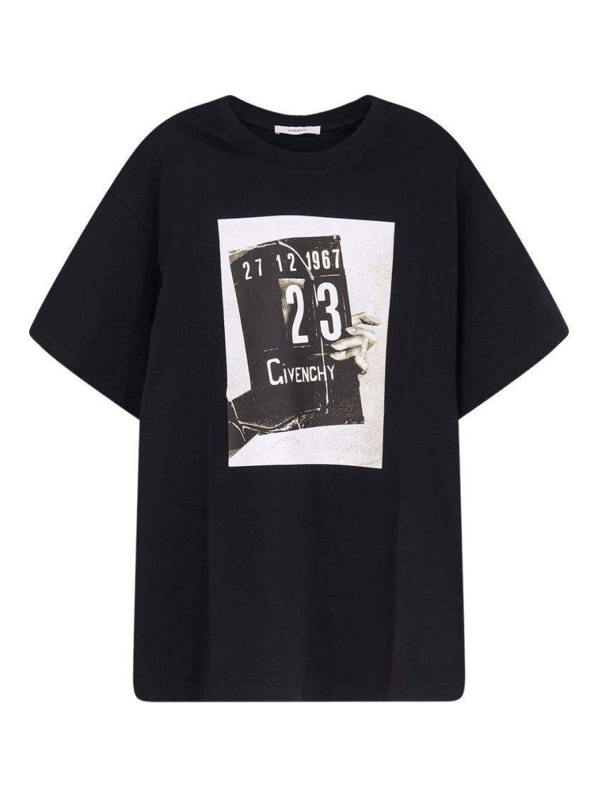 Givenchy Vintage-Style Graphic Print Black T-Shirt