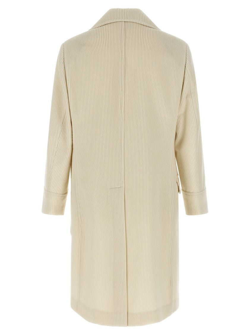 Brunello Cucinelli One-And-A-Half Style Cashmere Wide Corduroy Coat