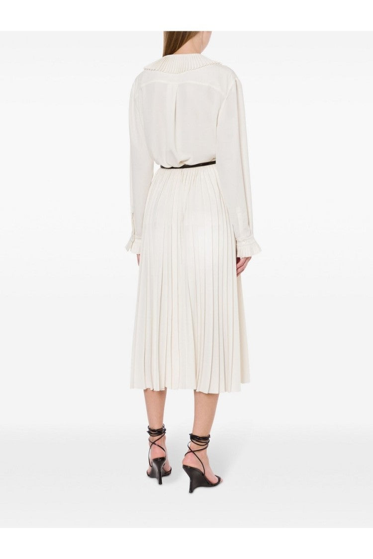 Philosophy Di Lorenzo Serafini Relaxed Fit White Shirt With Pleated Detailing