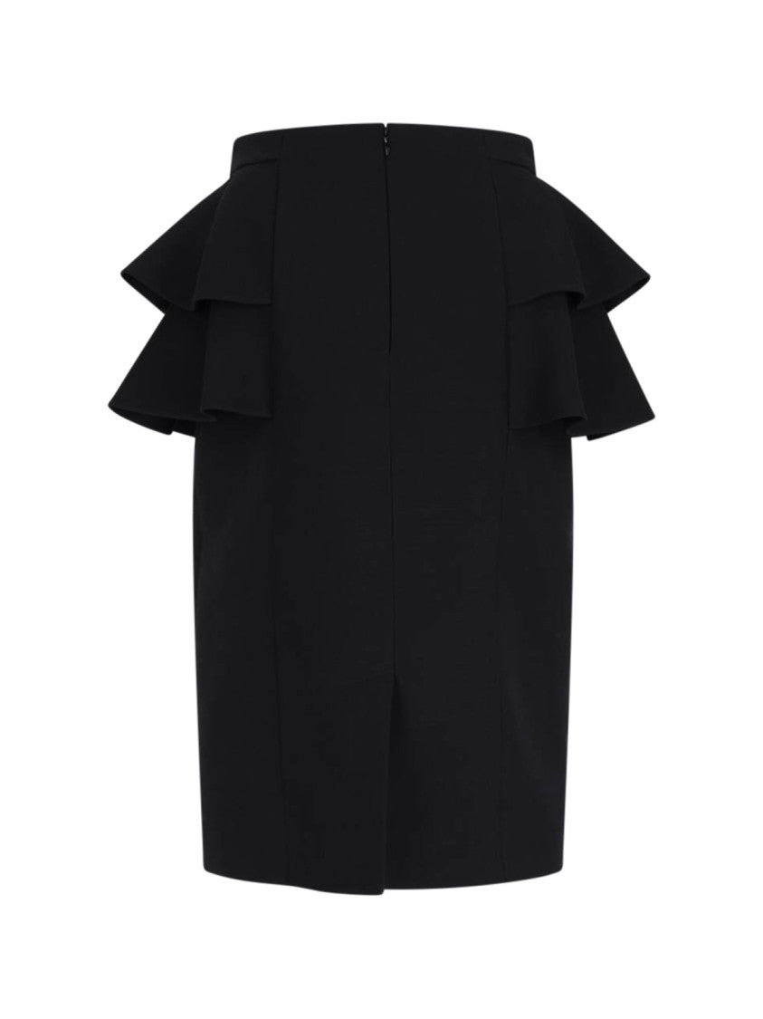 Valentino "Valentino" Wool-Silk Midi Skirt – Black