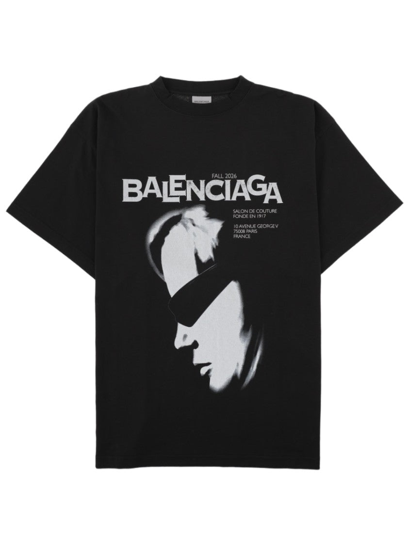 Balenciaga Graphic Print Oversized Cotton T-Shirt