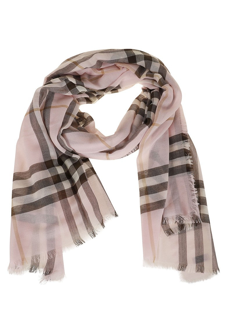 Burberry Checkered Muslin Wool Scarf