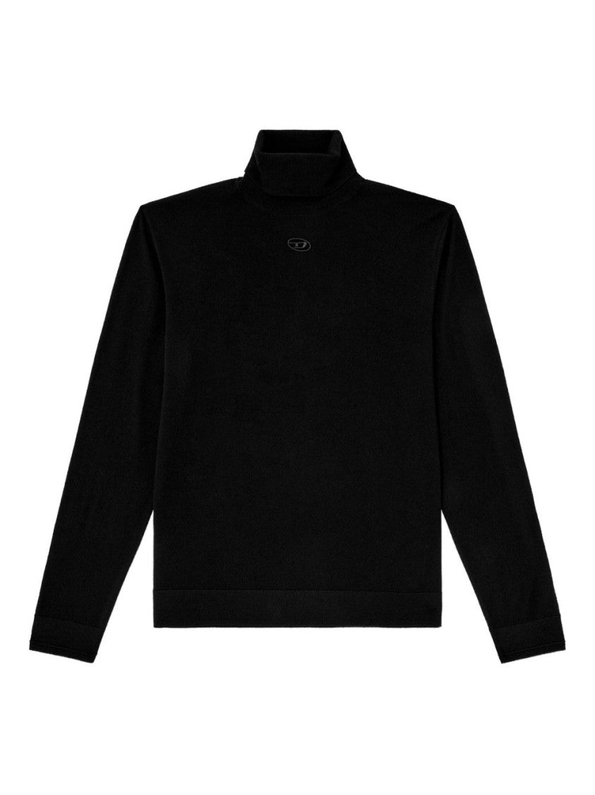 Diesel Fitted Black Turtleneck Sweater