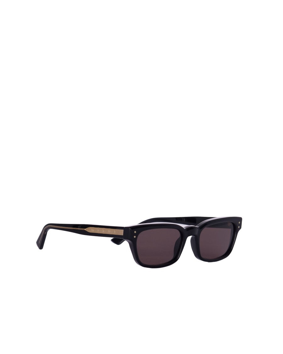 Marni Rectangular Sunglasses In Glossy Black Acetate