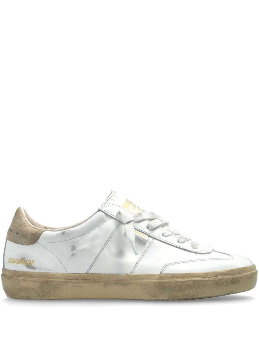 Golden Goose White Leather Sneakers With Distressed Detailing