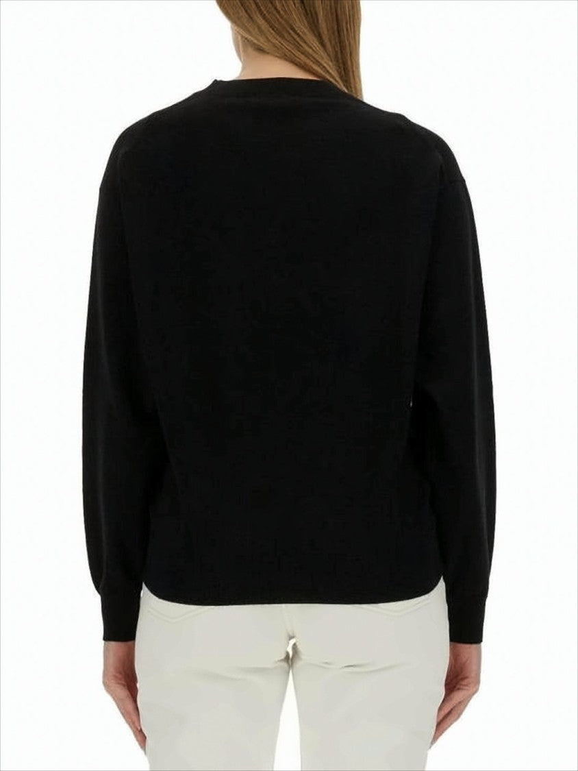 Kenzo Classic Black Wool Sweater With Ribbed Cuffs And Subtle Detail