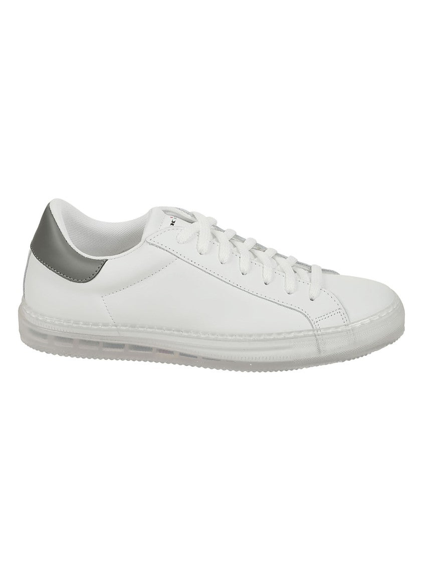 Kiton Calfskin Sneakers With Gray Detail