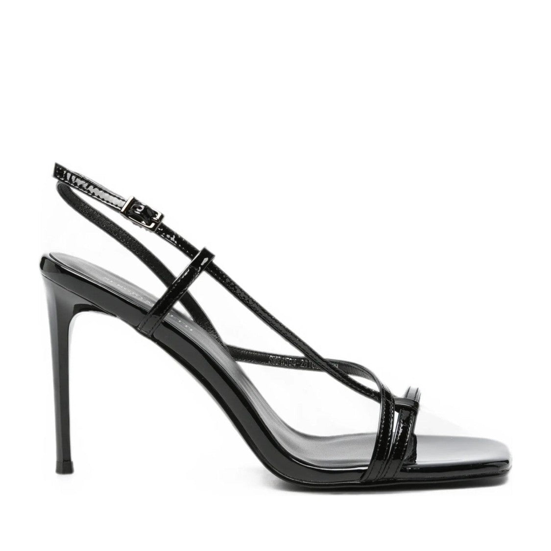 Sergio Moretti Black High-Heeled Patent Leather Sandals