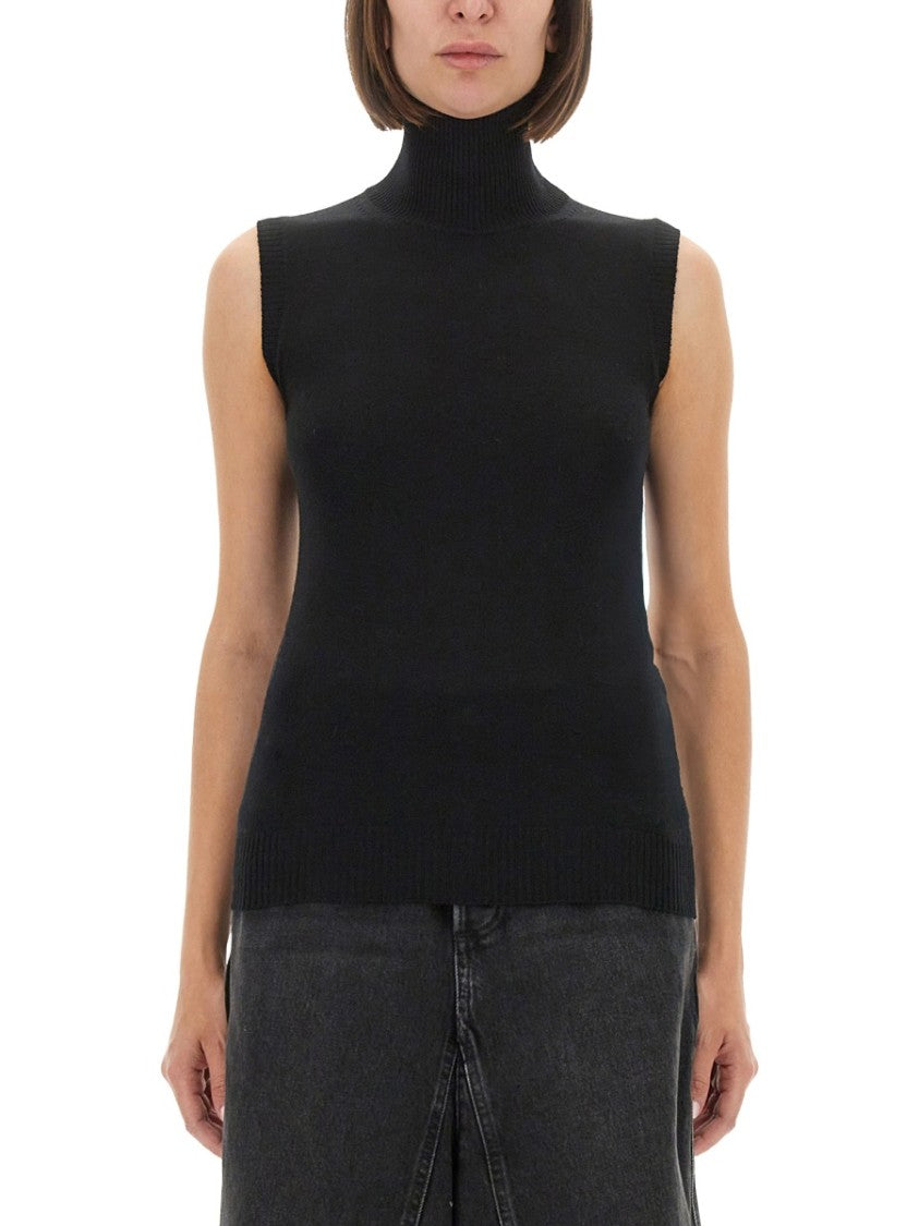 Sportmax Vertigo High-Neck Virgin Wool Tank Top