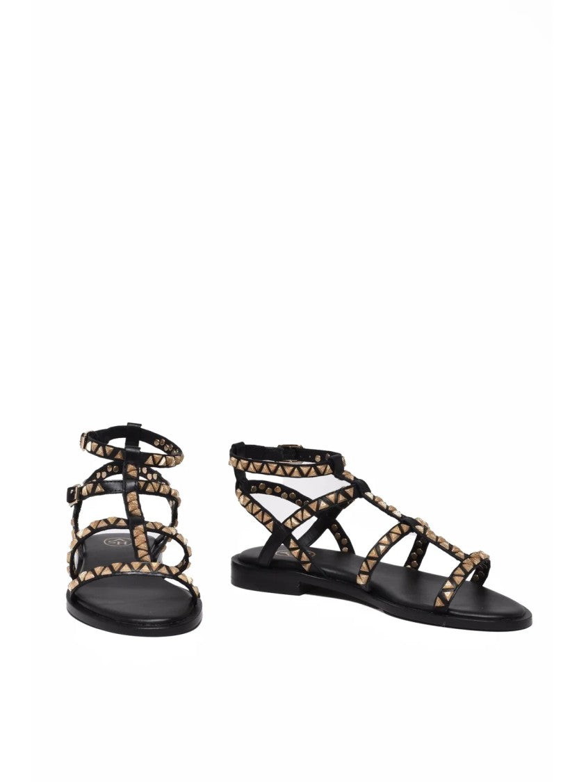 Ash Black Leather Pandora Sandal
