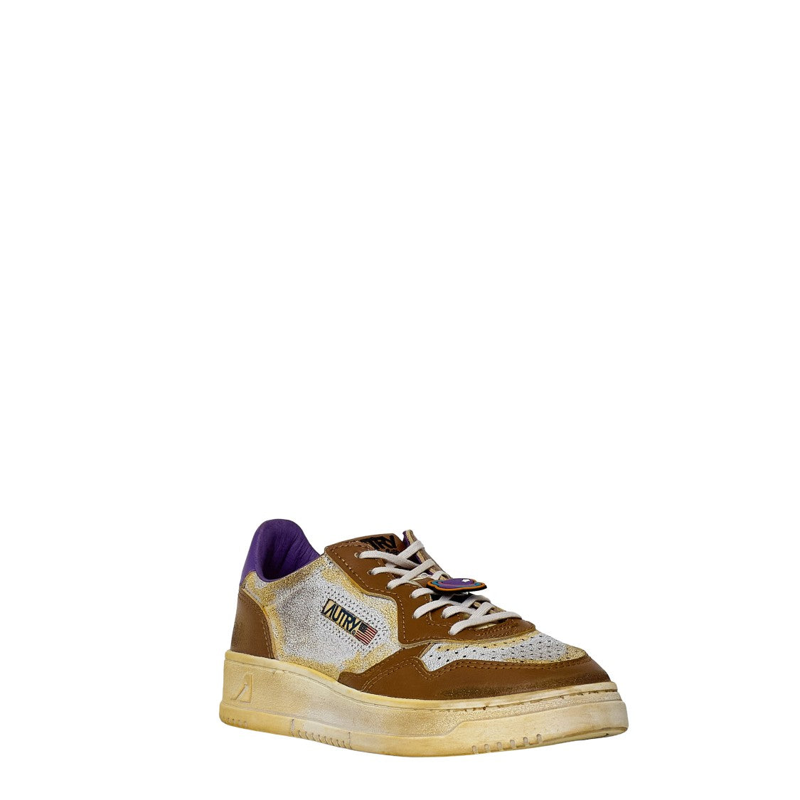 Autry Super Vintage Low Cracked Leather Sneakers