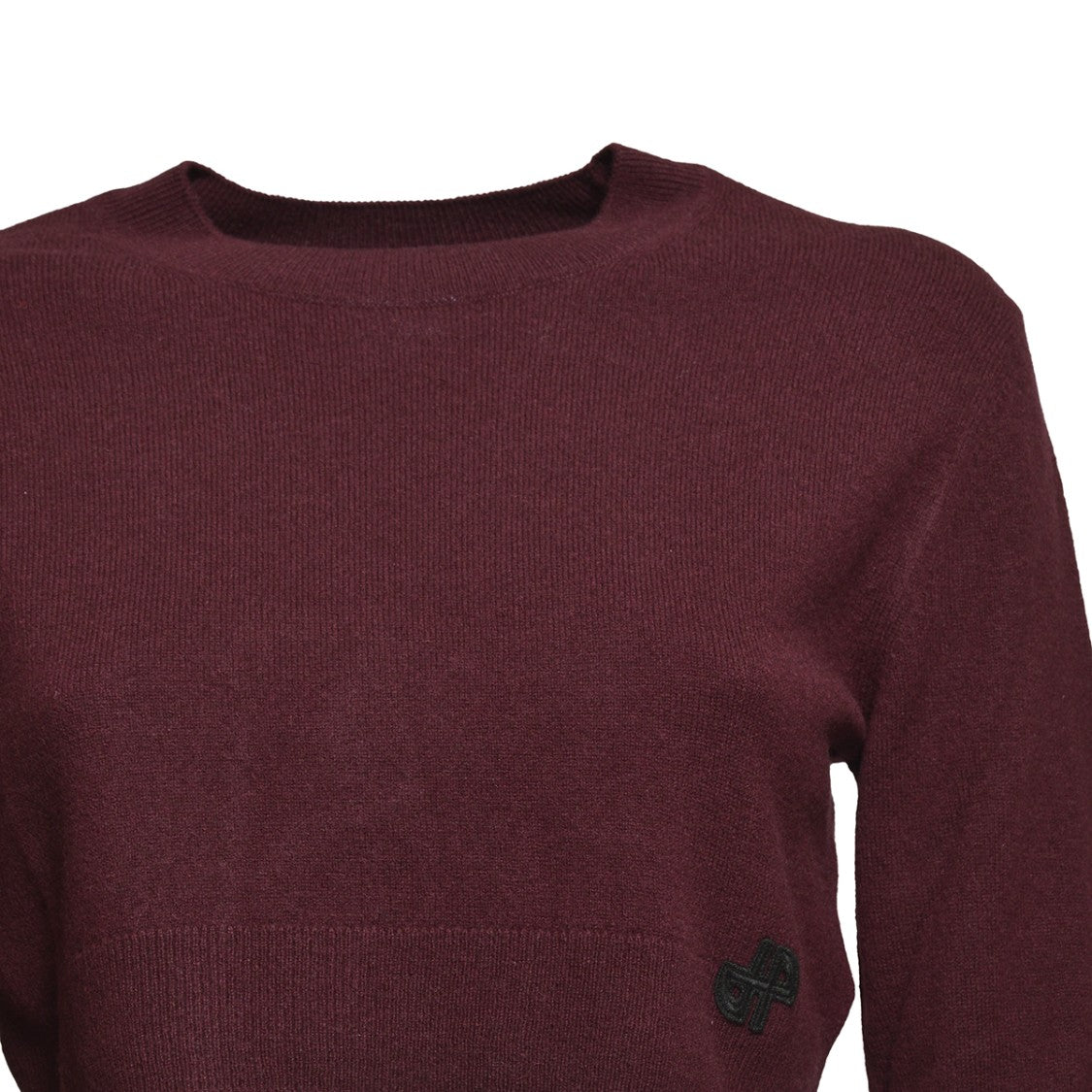 Patou Wool Cashmere Cropped Sweater - Bordeaux