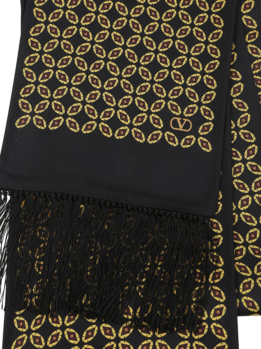 Valentino Black Bandeau Chamber Silk Scarf
