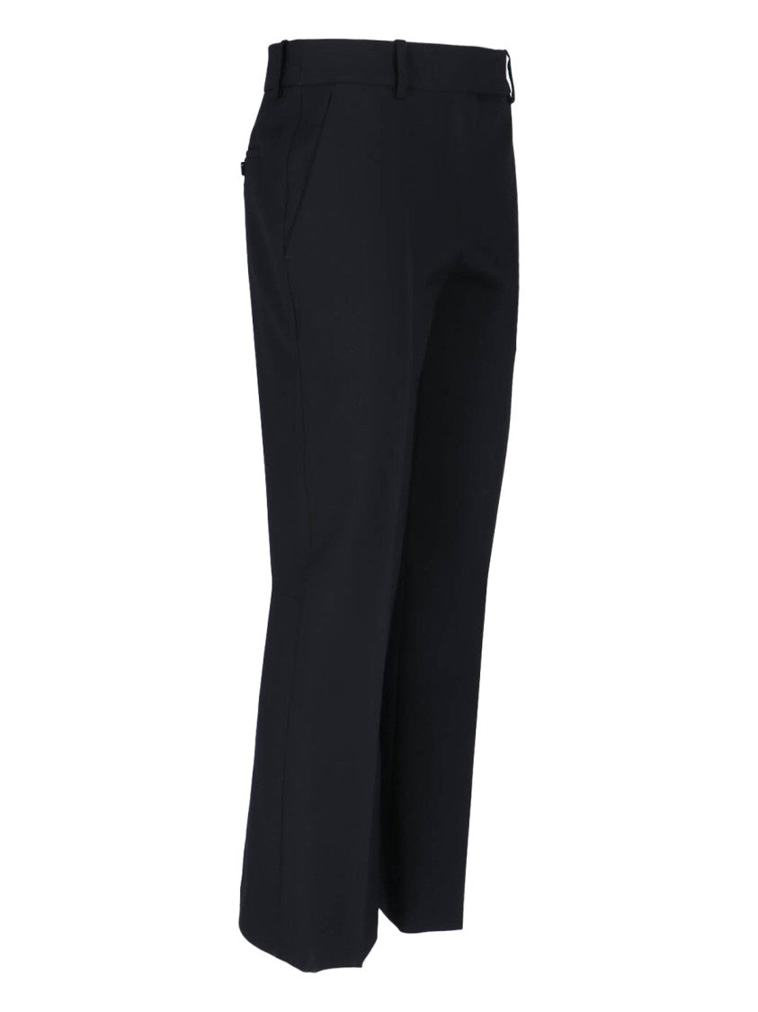 Alexander Mcqueen High-Waisted Black Wool Palazzo Pants