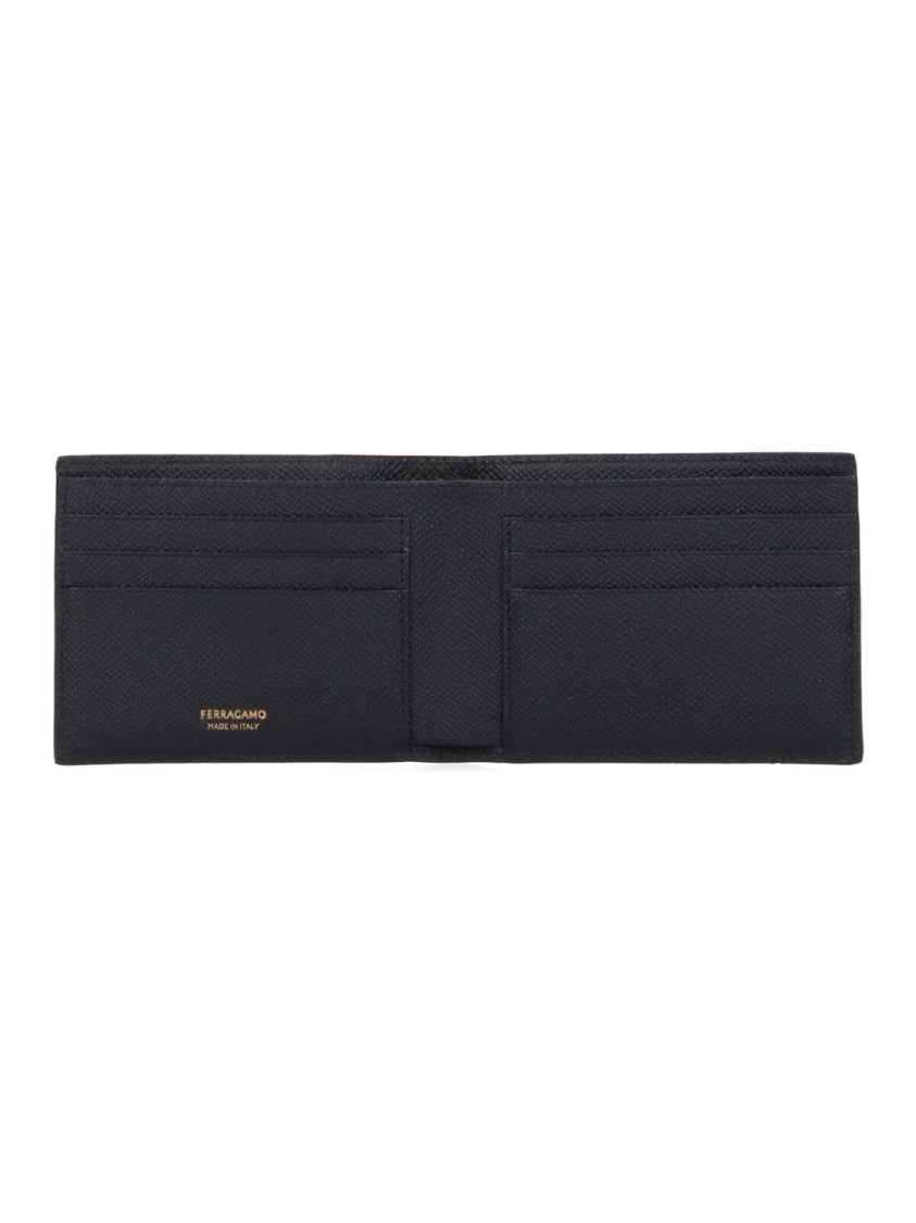 Ferragamo Sleek Matte Black Wallet With Minimalist Design