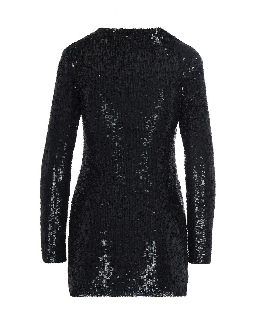 P.A.R.O.S.H. Black Sequin Mini Dress