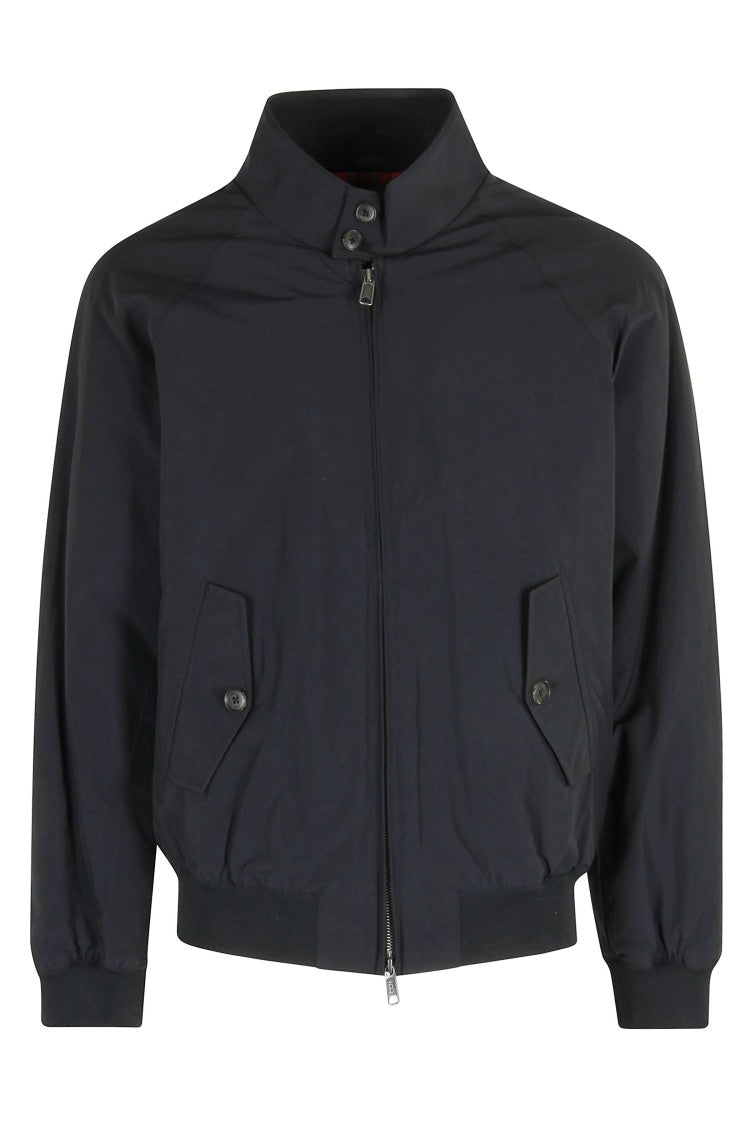 Baracuta Fitted Black Thermal Jacket With Snap-Button Collar