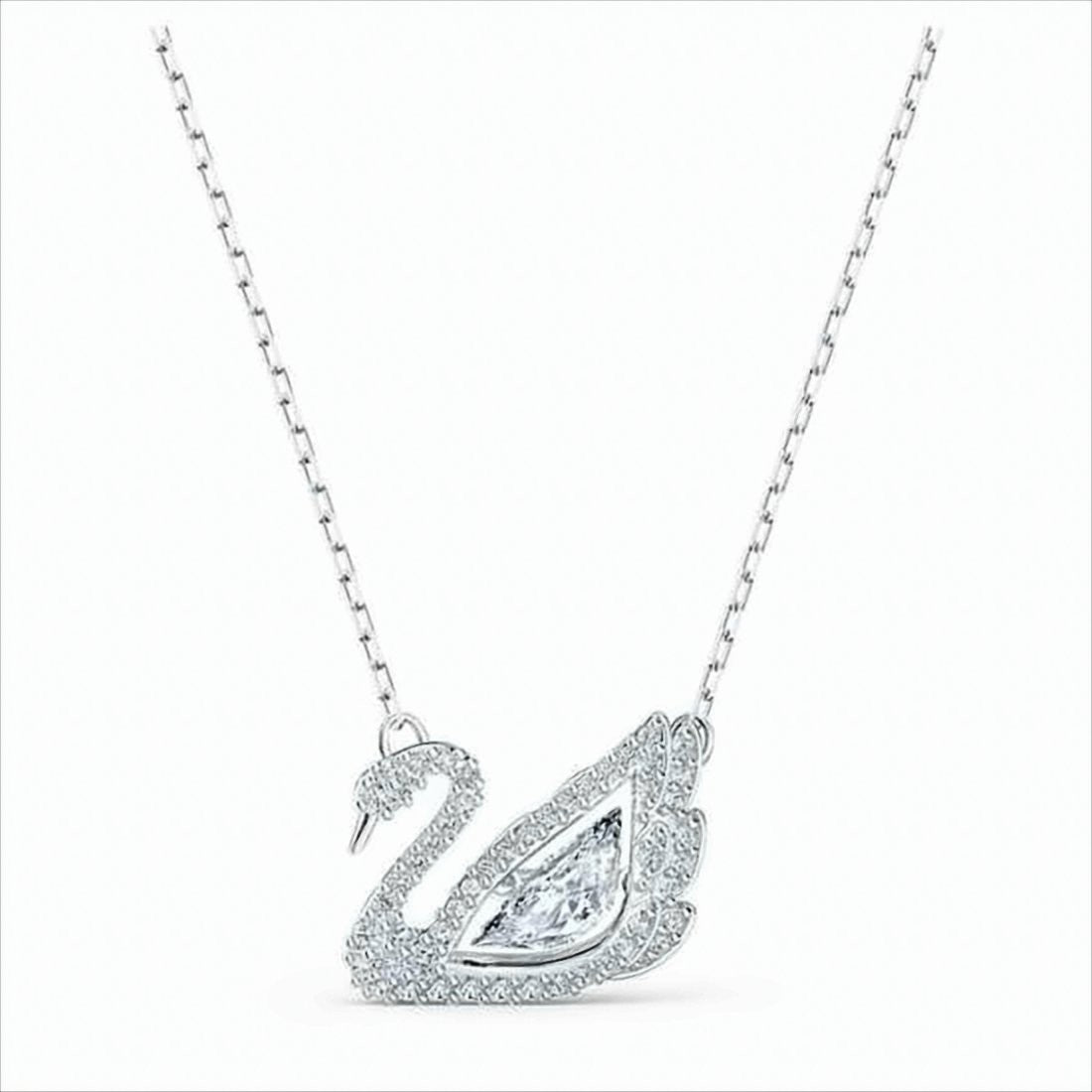 Swarovski Swan-Shaped Necklace With Sparkling Crystal Pendant
