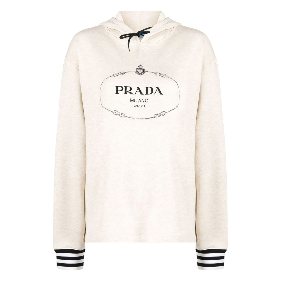 Prada Relaxed Fit Hoodie With Signature Logo Print